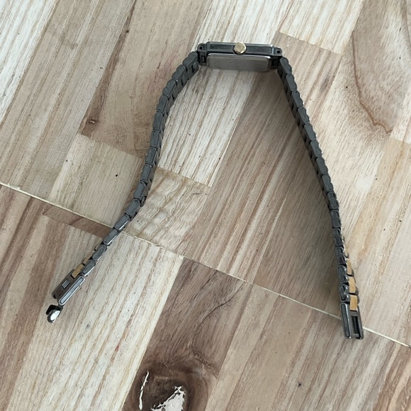 Seiko Ladies Watch Unique Two Tone Bracelet White Rectangular Dial - Picture 9 of 15